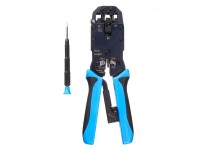 Профессиональный инструмент для обжима  (кримпер) 4р-6р-8р, фиксатор+ отвертка HT-2008AR  Hanlong